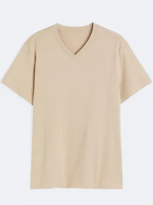 Men's Plain T-Shirt,Beige