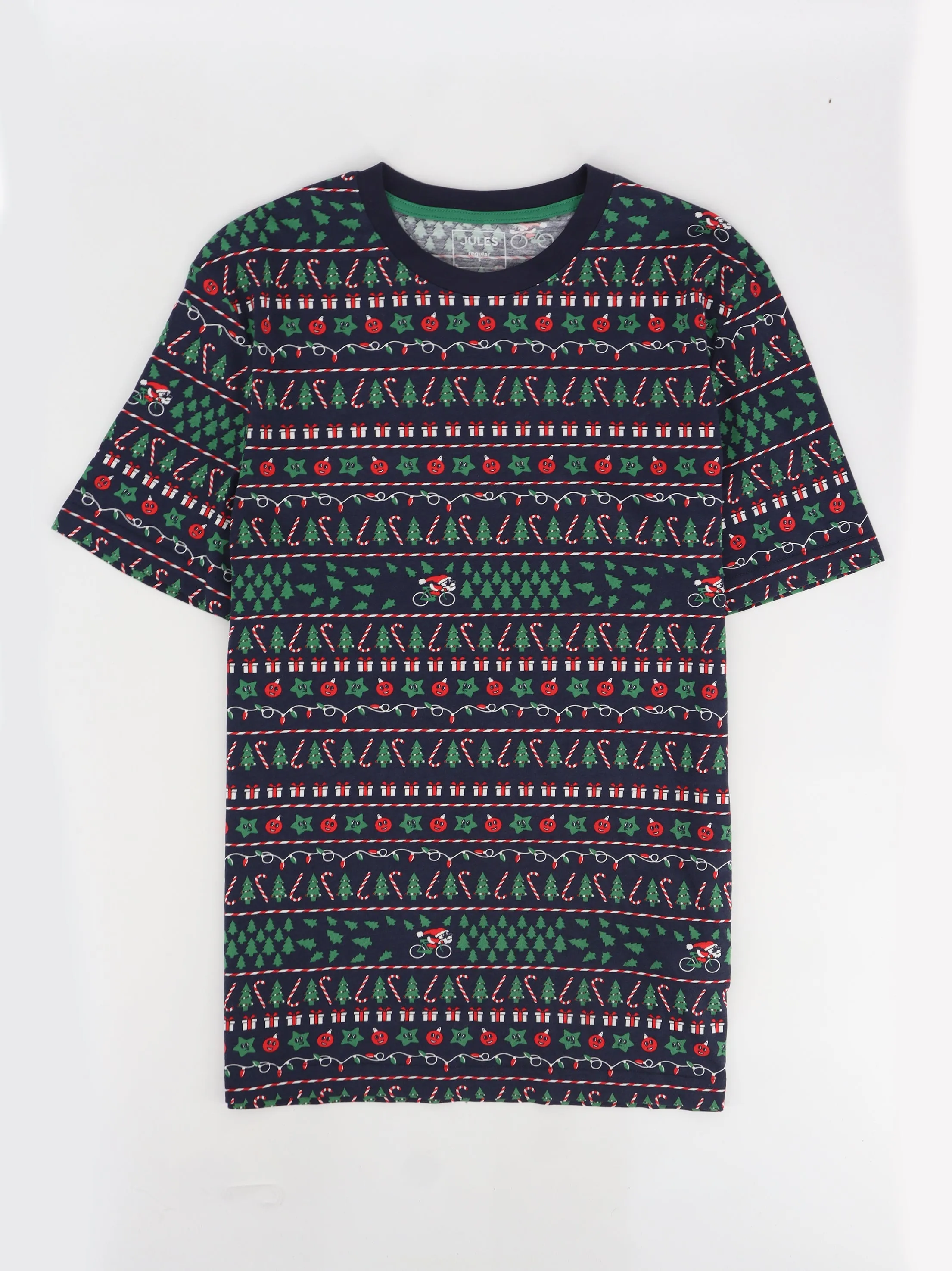 Men's Printed Christmas T-Shirt,Navy