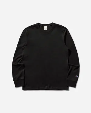 Men's Reverse Weave Loose Fit Longsleeve T-Shirt Black