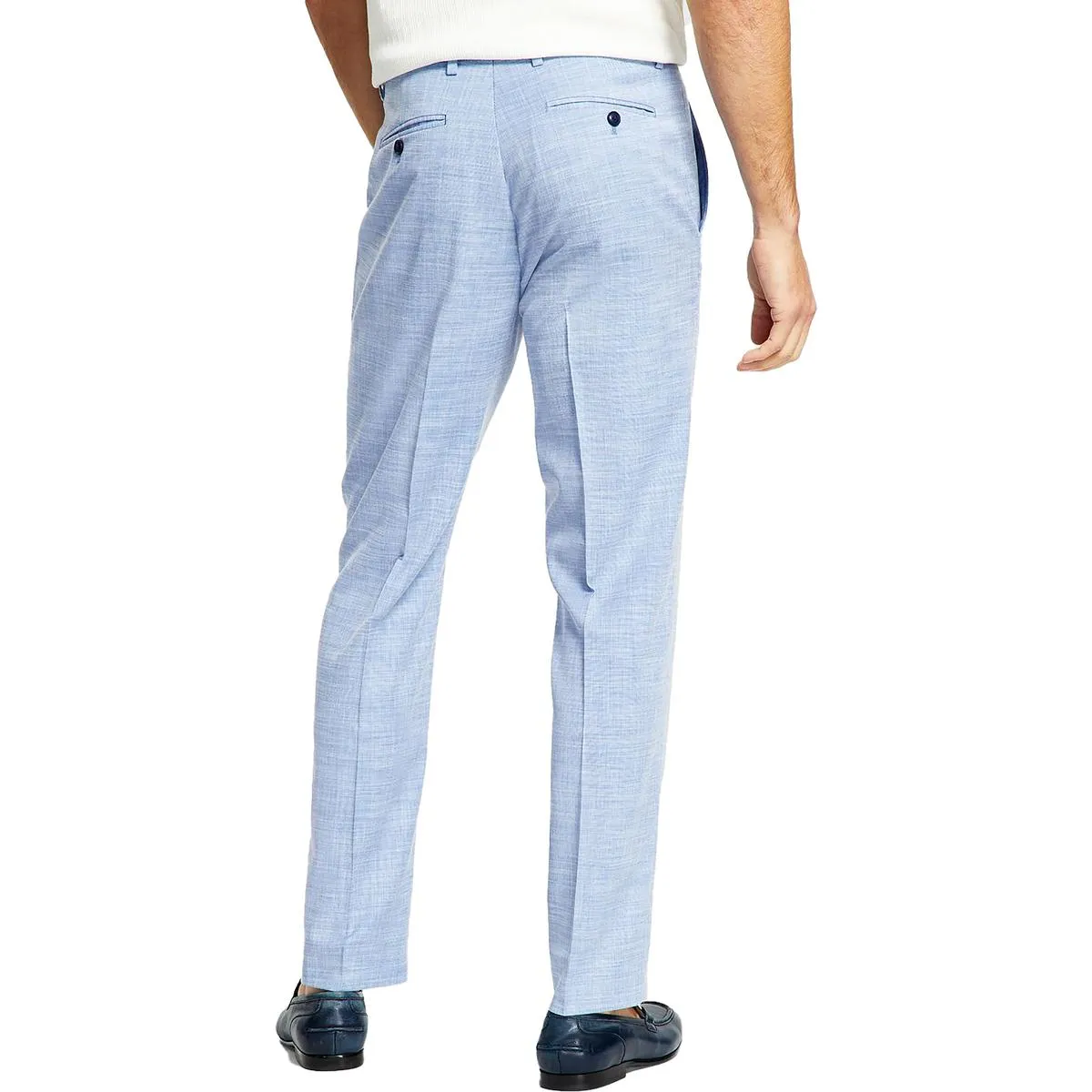 Mens Slim Fit Straight Leg Suit Pants