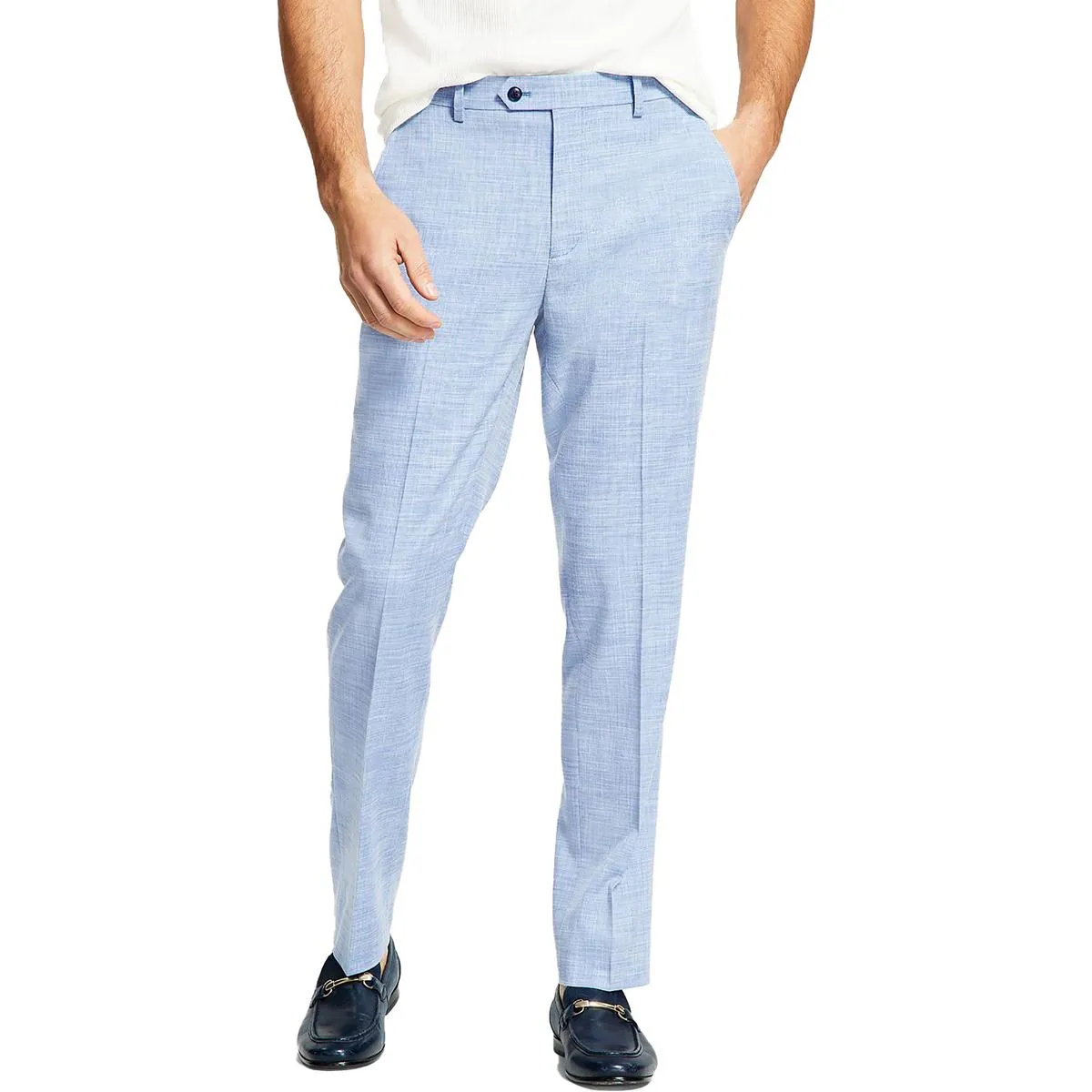 Mens Slim Fit Straight Leg Suit Pants