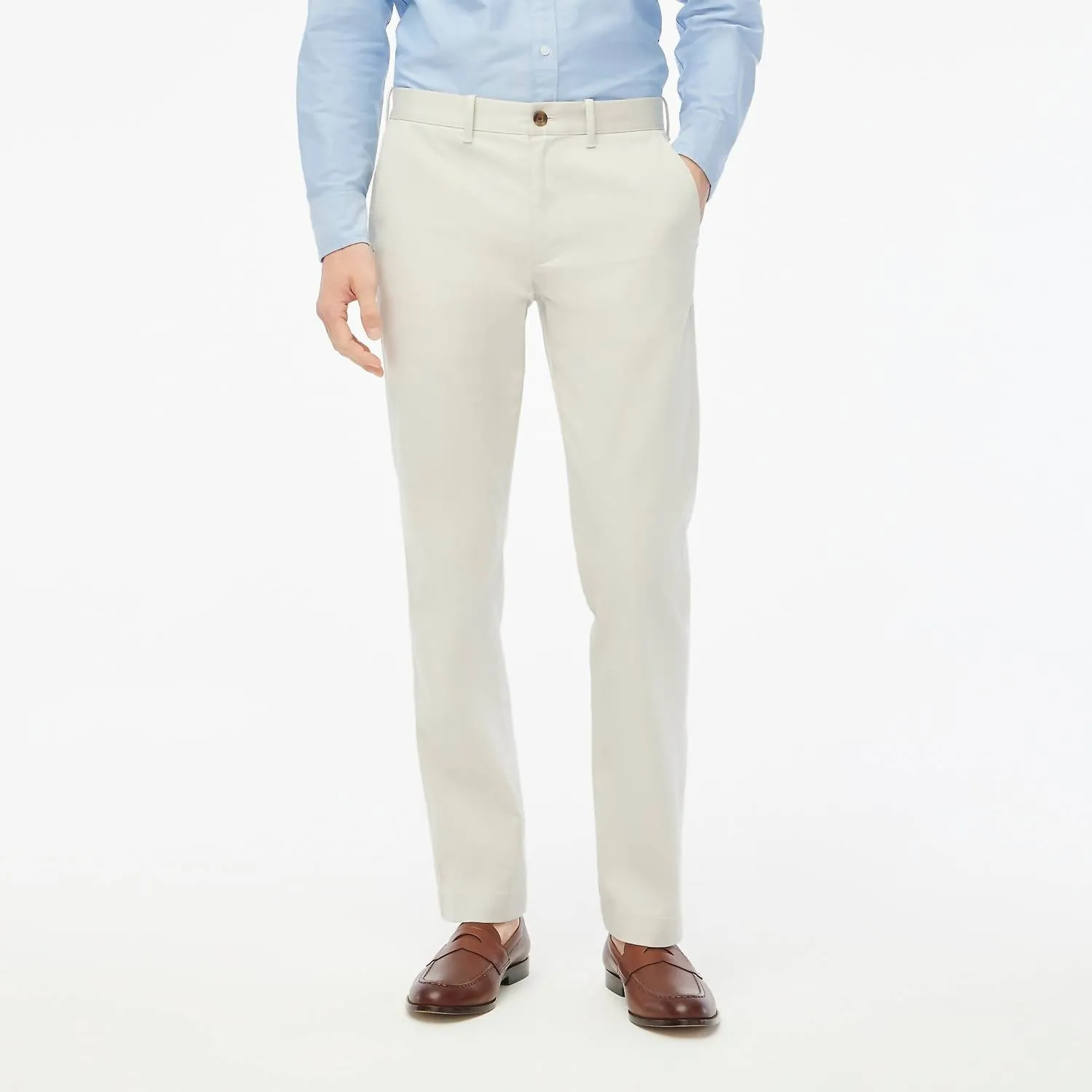 Men's Straight Flex Chino Pants In Light Grey