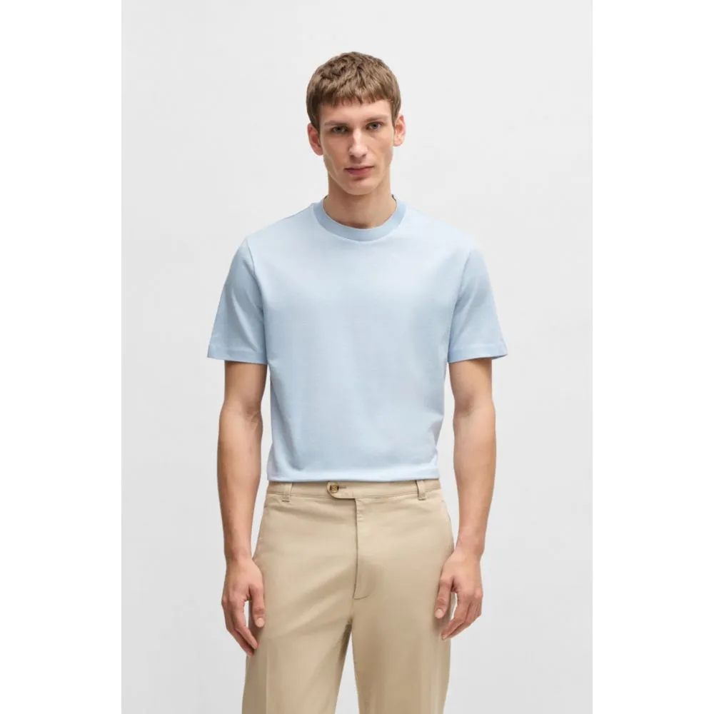 Mercerized-cotton T-shirt with contrast collar