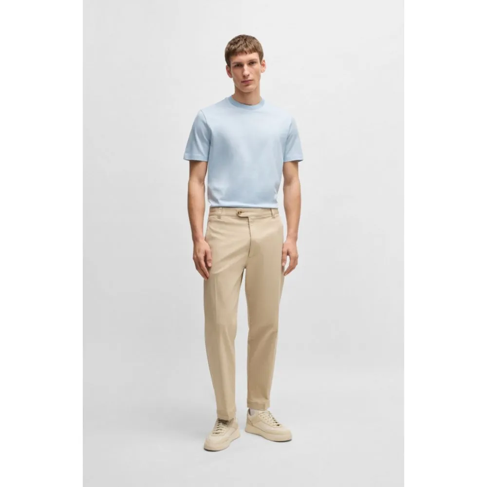 Mercerized-cotton T-shirt with contrast collar