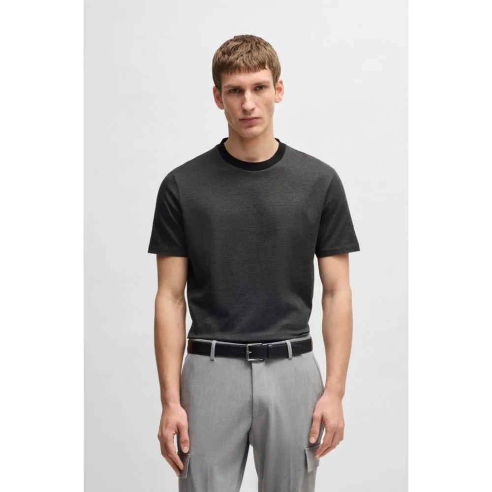 Mercerized-cotton T-shirt with contrast collar