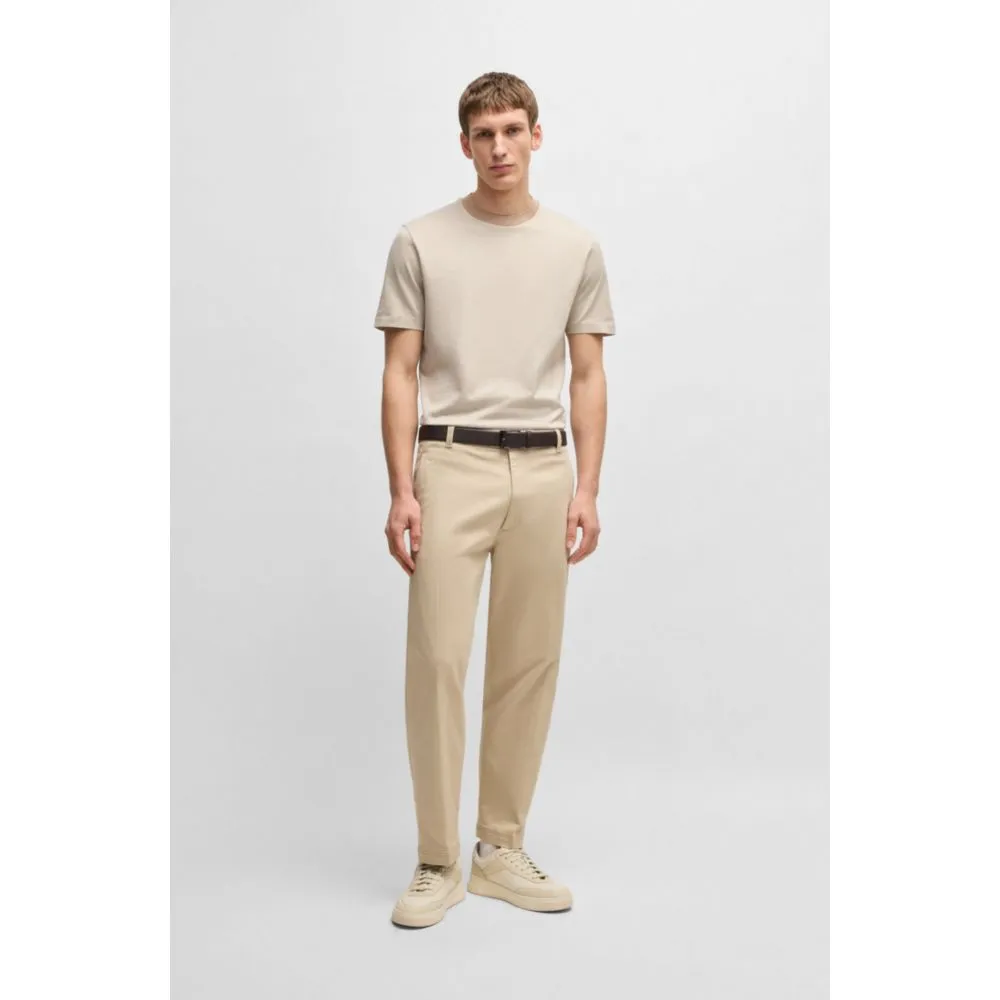 Mercerized-cotton T-shirt with contrast collar