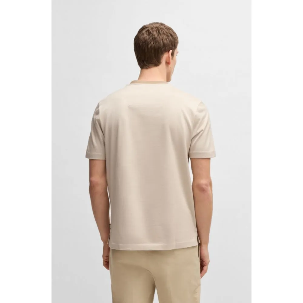 Mercerized-cotton T-shirt with contrast collar