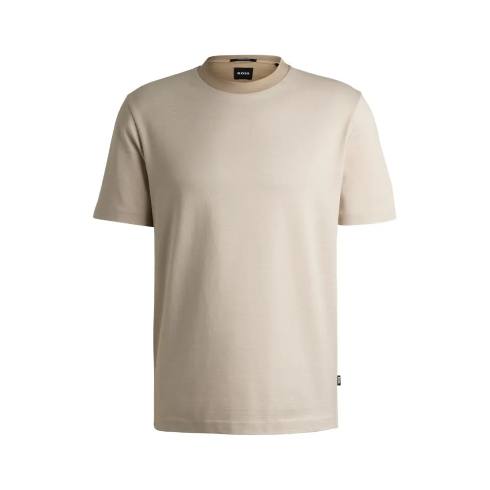 Mercerized-cotton T-shirt with contrast collar