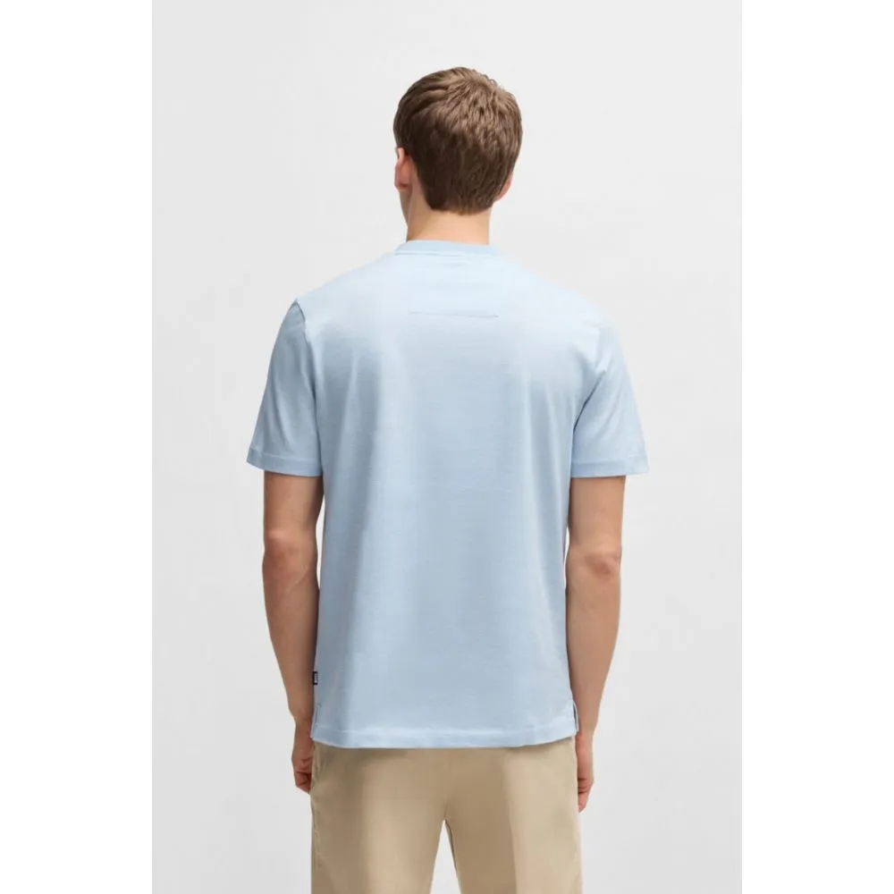 Mercerized-cotton T-shirt with contrast collar