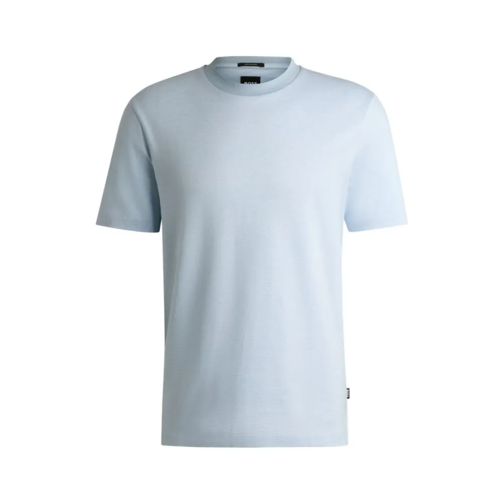 Mercerized-cotton T-shirt with contrast collar