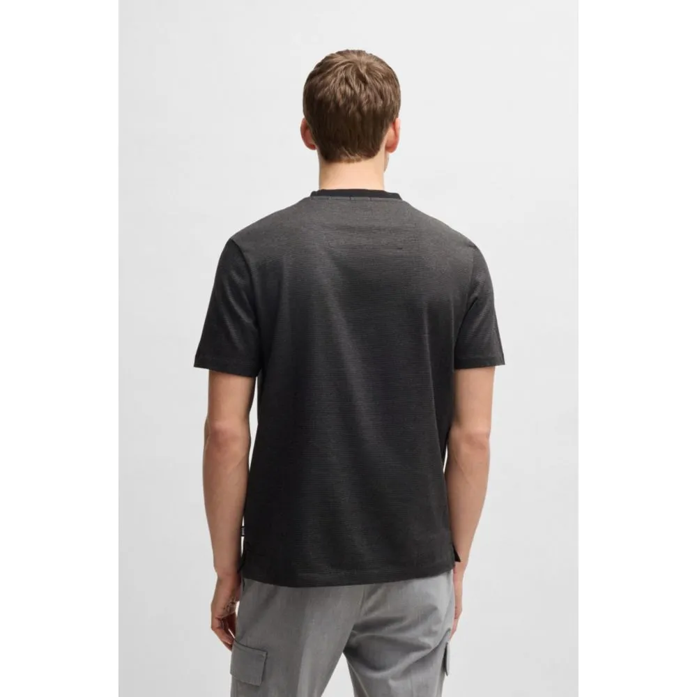 Mercerized-cotton T-shirt with contrast collar