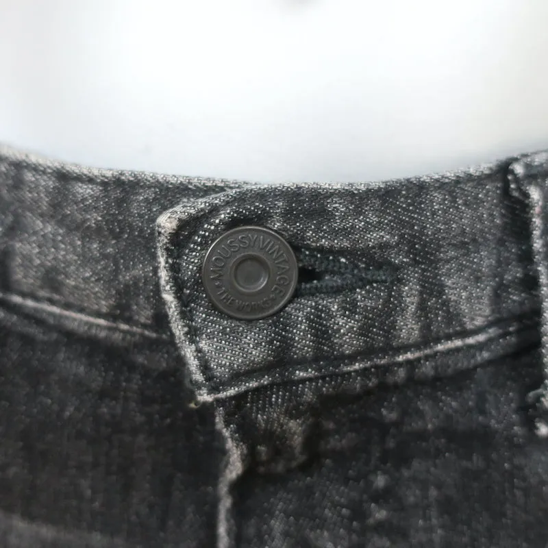 Moussy Vintage Skinny Jeans Glendele Black Distressed Stretch Denim Size 27