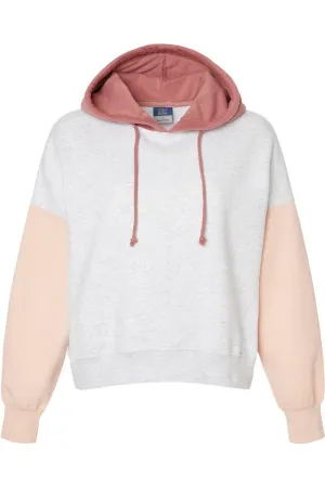 MV Sport Women´s Sueded Fleece Colorblocked Crop Hooded Sweatshirt
