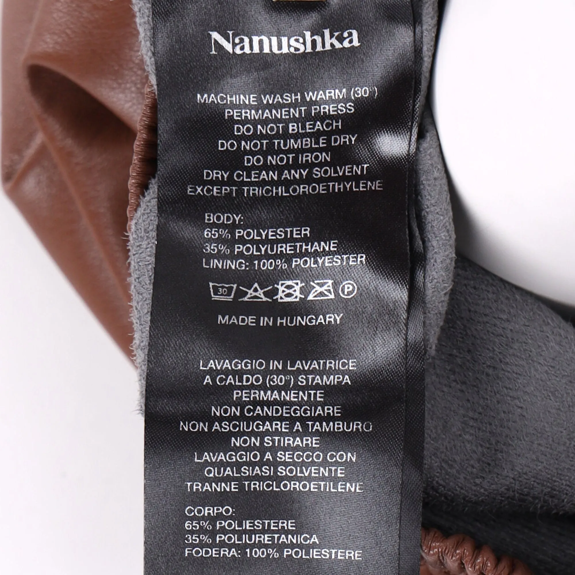 Nanushka Elastic Waist Pants in Brown Polyester