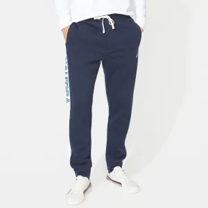 Nautica Men's Big & Tall Side Stripe Logo Track Pants Navy Nautica