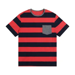Nautica Mens Big & Tall Striped Crewneck T-Shirt