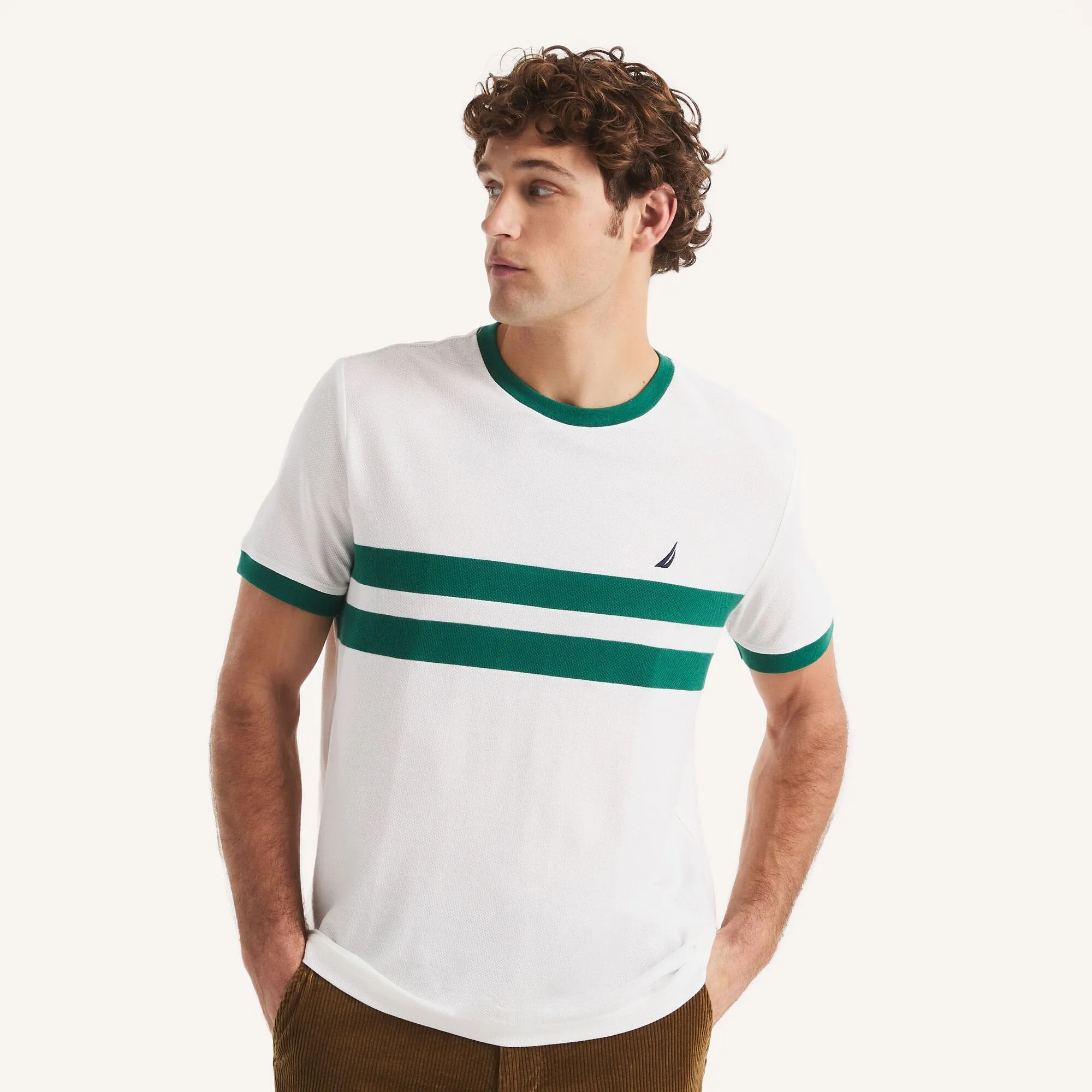 Nautica Mens Colorblock Crewneck T-Shirt
