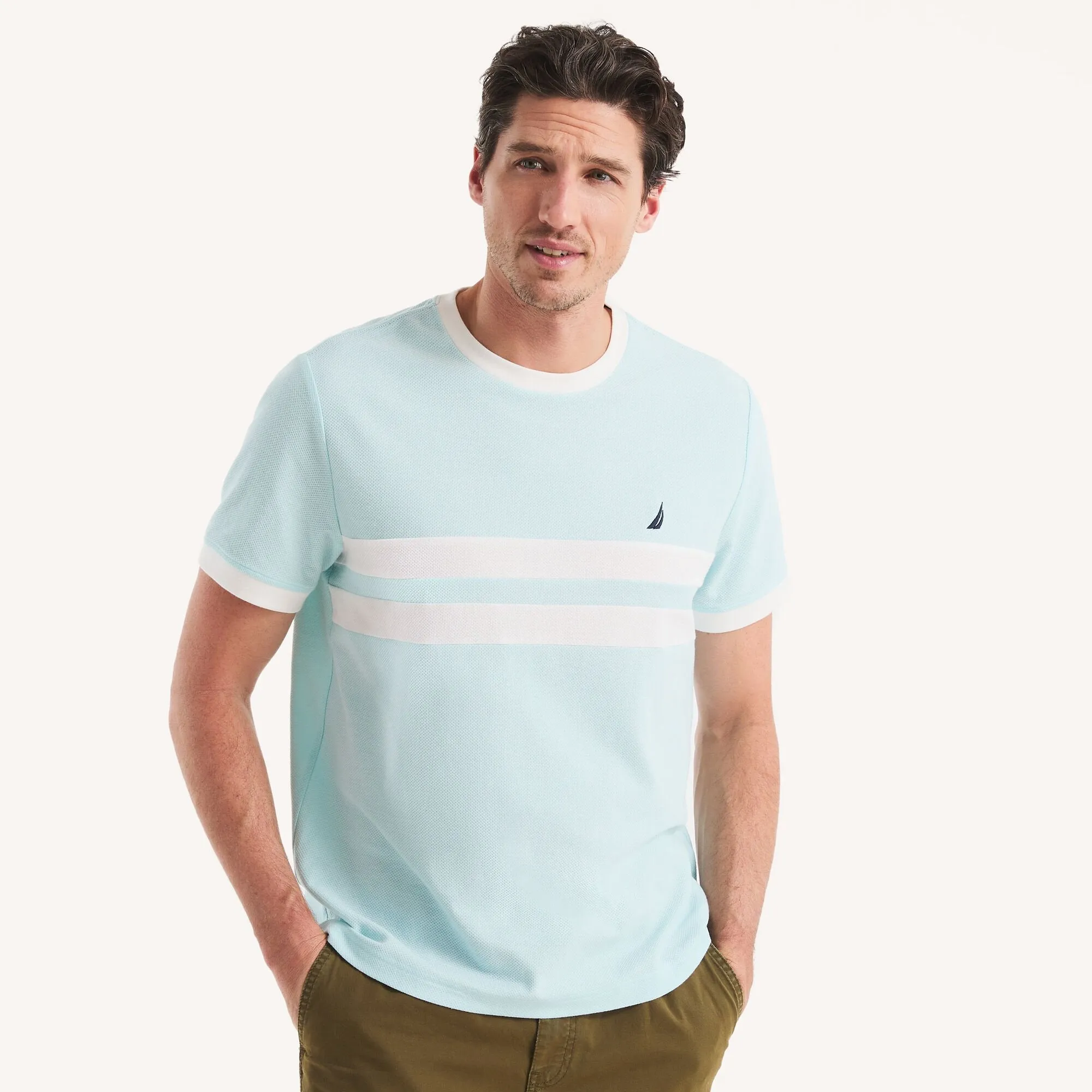 Nautica Mens Colorblock Crewneck T-Shirt