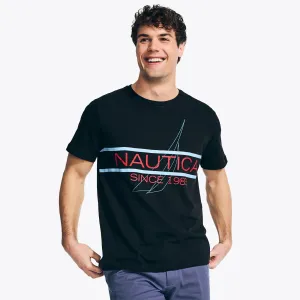 Nautica Men's Logo Graphic Sleep T-Shirt True Black Nautica