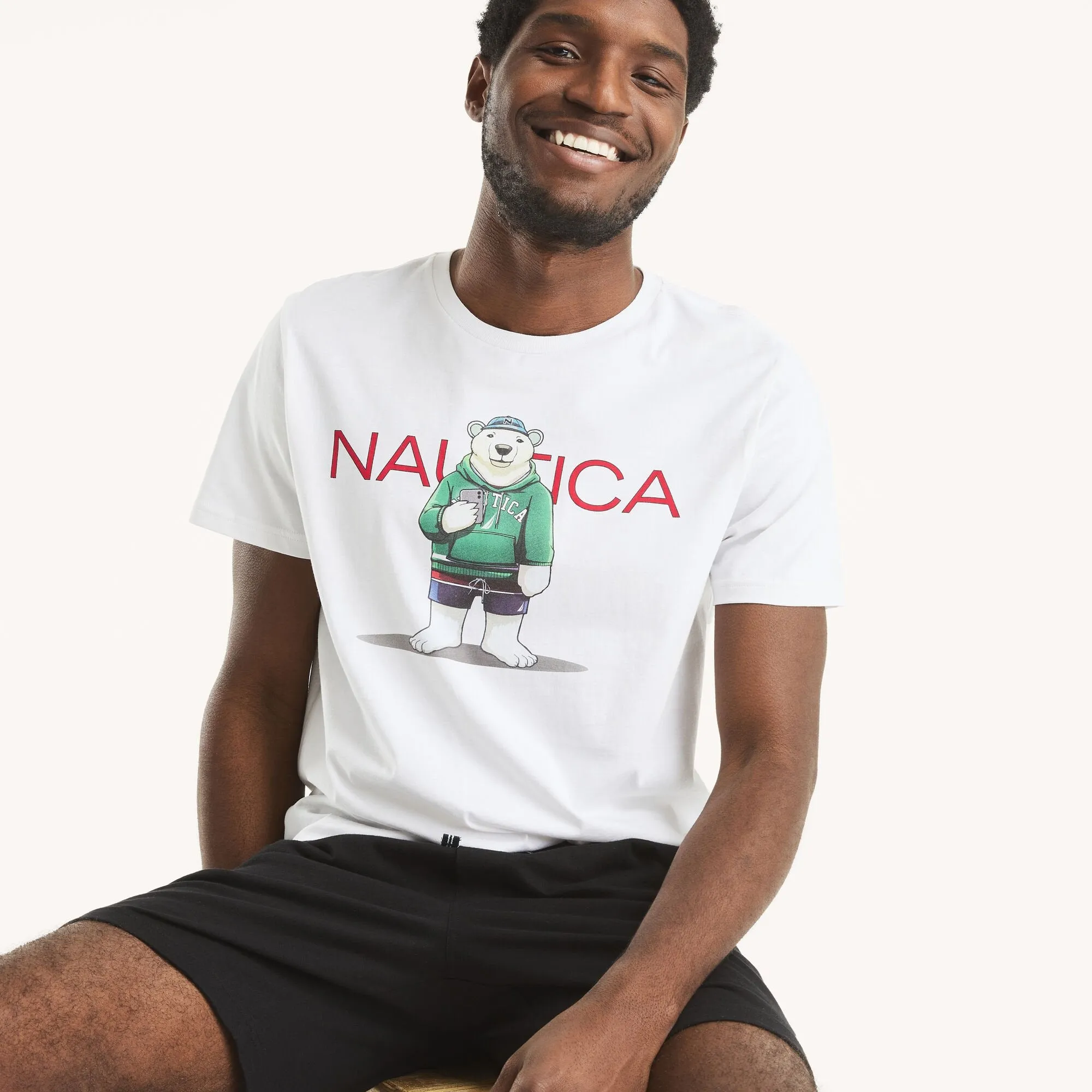Nautica Mens Polar Bear Graphic T-Shirt