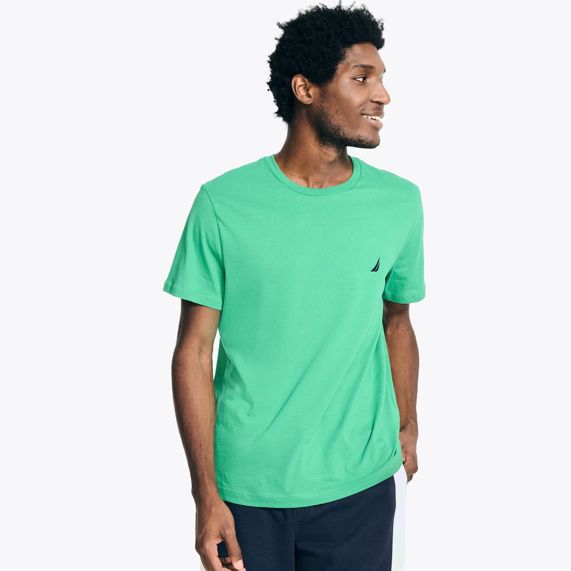 Nautica Mens Solid Crewneck T-Shirt