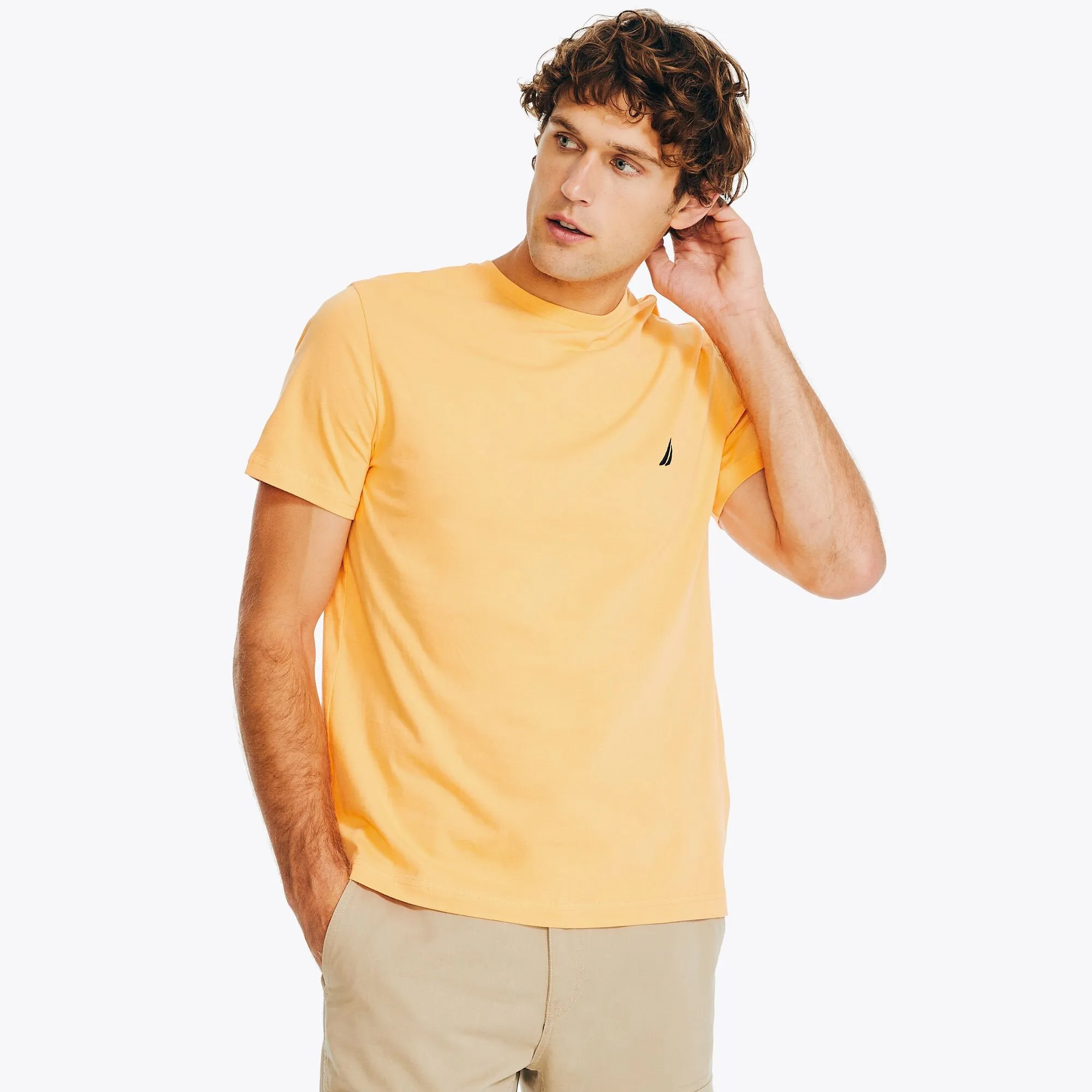 Nautica Mens Solid Crewneck T-Shirt
