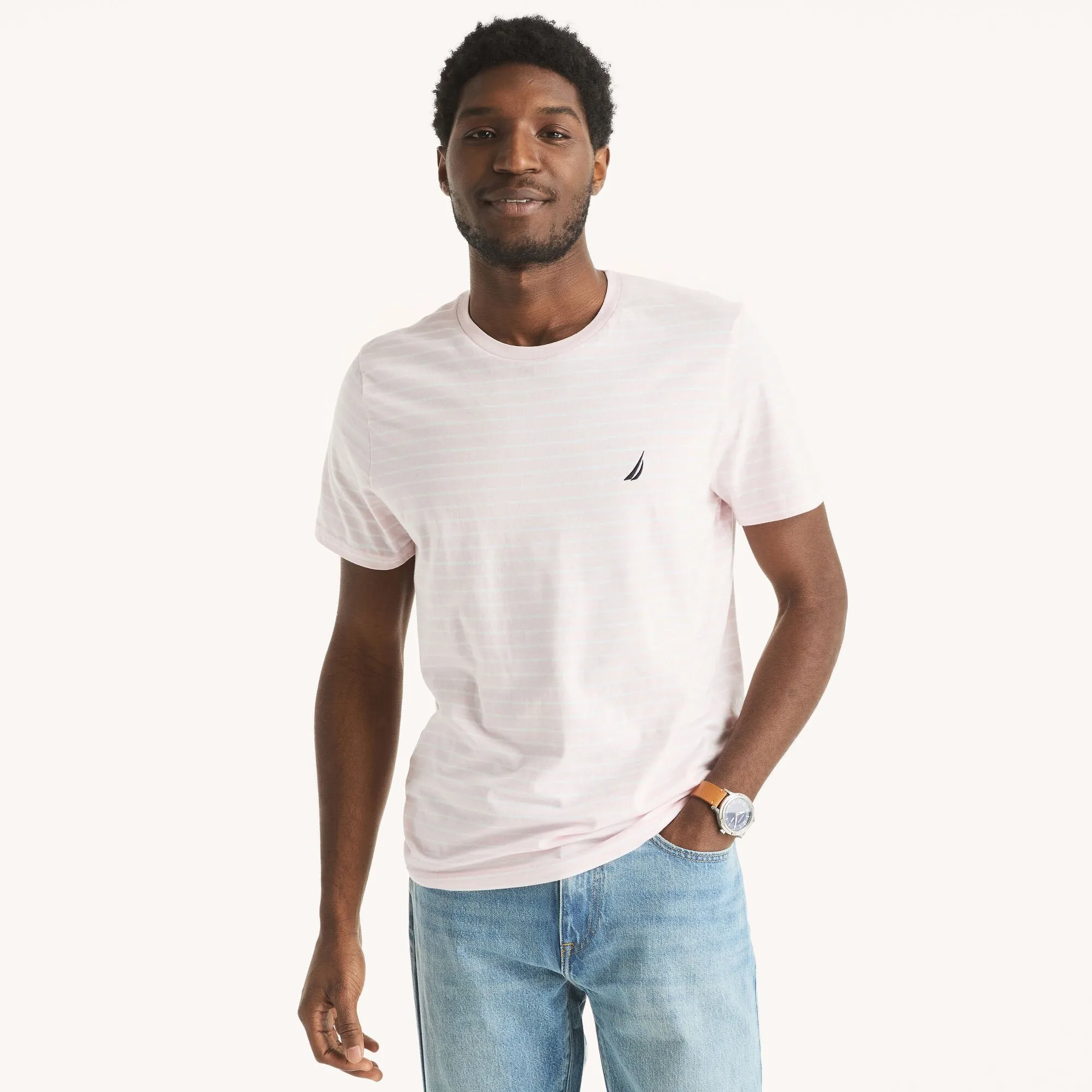 Nautica Mens Striped Crewneck T-Shirt