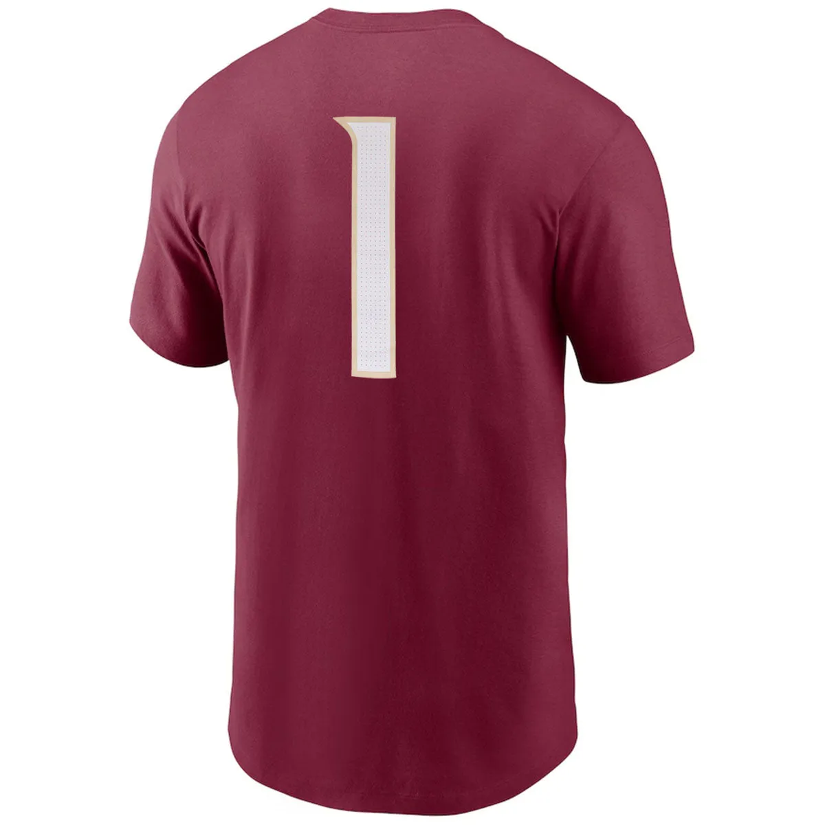 Nike Men's Seminole Logo #1 Short Sleeve Jersey T-shirt - Garnet