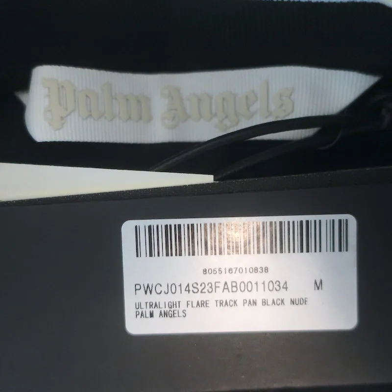 Palm Angels Ultralight Flare Track Pants Black/Nude Size Medium NEW