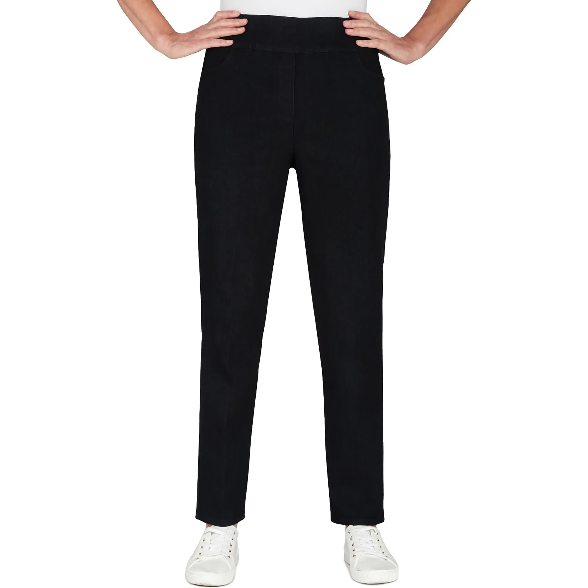 Petites    Womens Mid Rise Slim Straight Leg Jeans