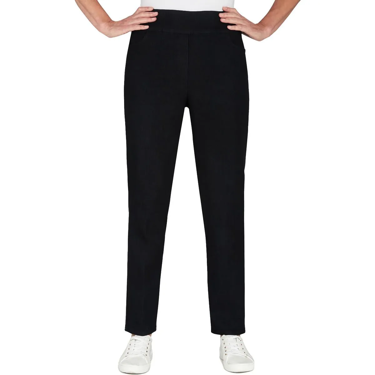 Petites    Womens Mid Rise Slim Straight Leg Jeans