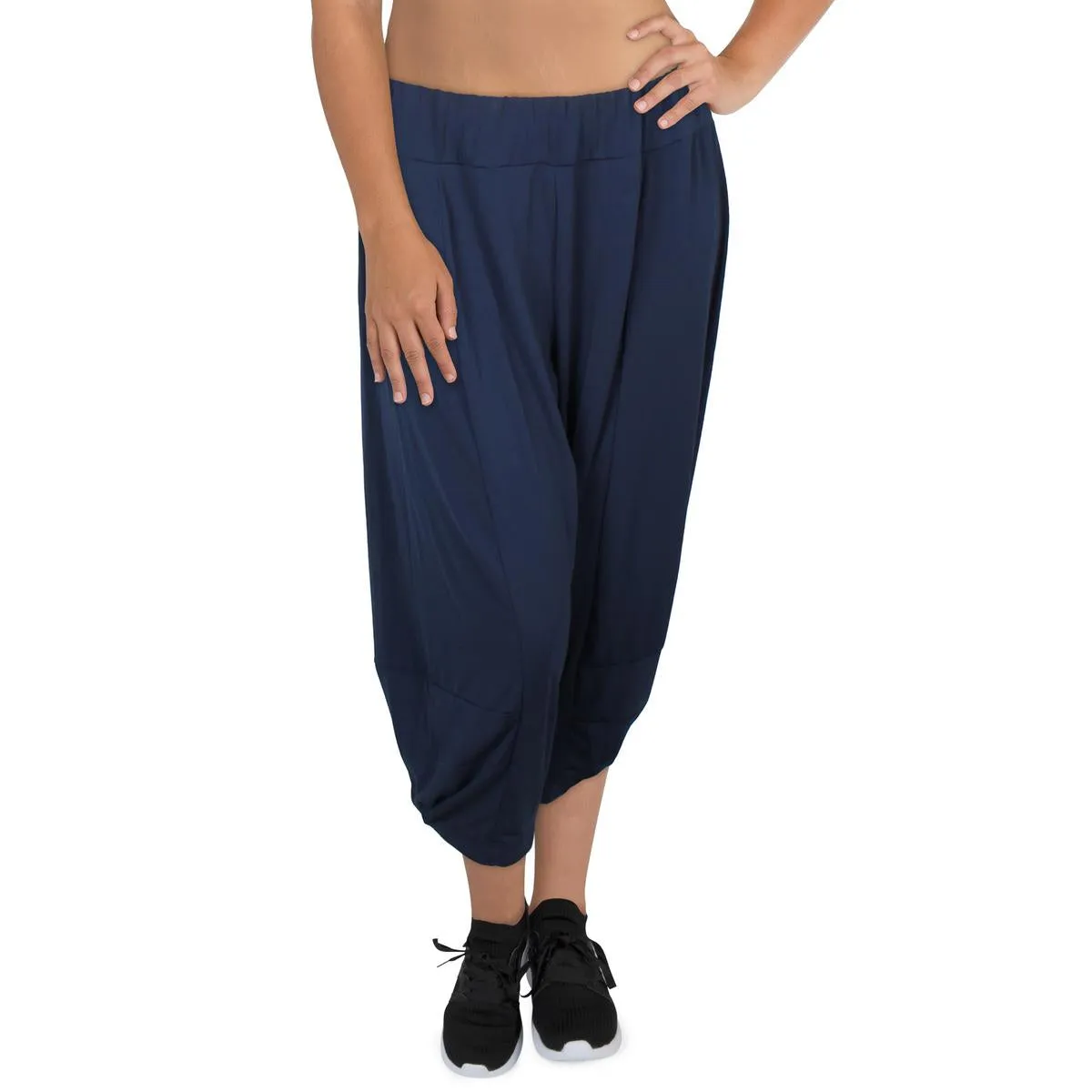 Plus Kenzie Womens Slouchy High Rise Capri Pants