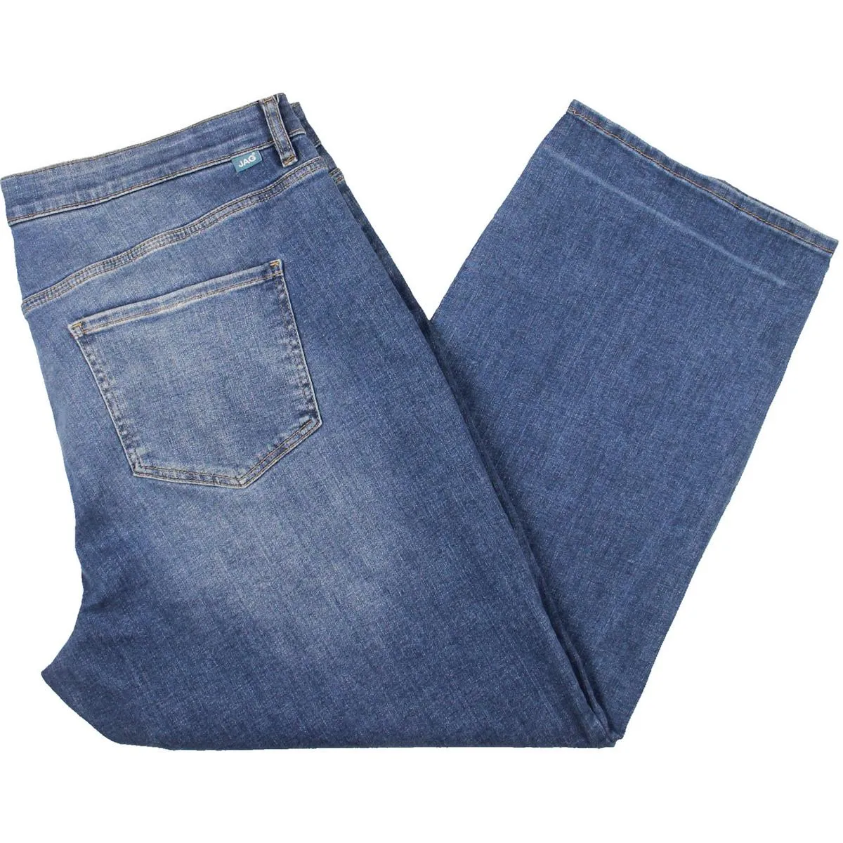 Plus Womens High Rise Whisker Wash Straight Leg Jeans