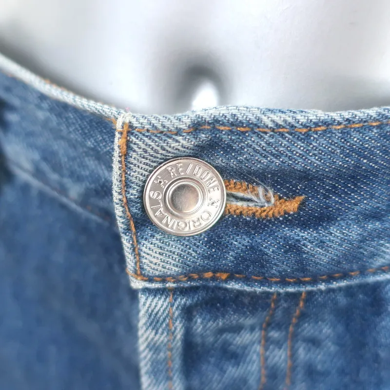 RE/DONE High Rise Stove Pipe Jeans Medium Blue Size 32