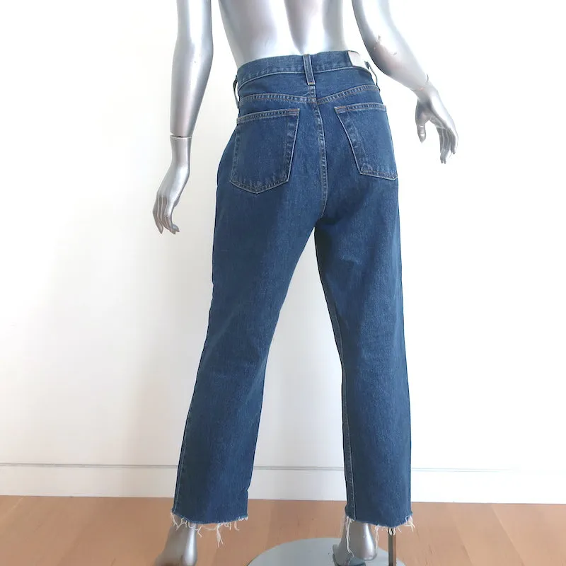 RE/DONE High Rise Stove Pipe Jeans Medium Blue Size 32