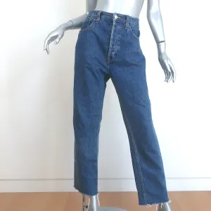 RE/DONE High Rise Stove Pipe Jeans Medium Blue Size 32