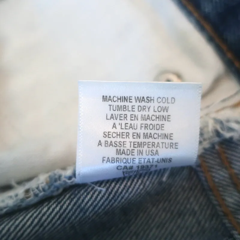 RE/DONE High Rise Stove Pipe Jeans Medium Blue Size 32