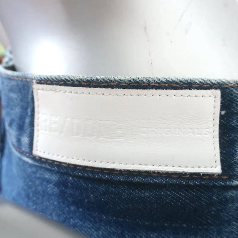 RE/DONE High Rise Stove Pipe Jeans Medium Blue Size 32