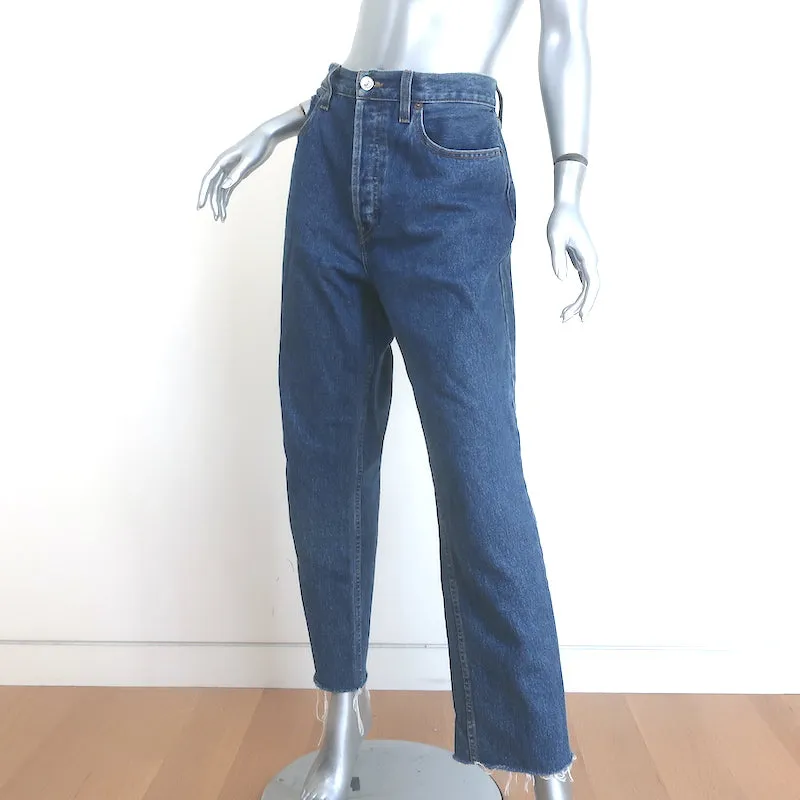 RE/DONE High Rise Stove Pipe Jeans Medium Blue Size 32