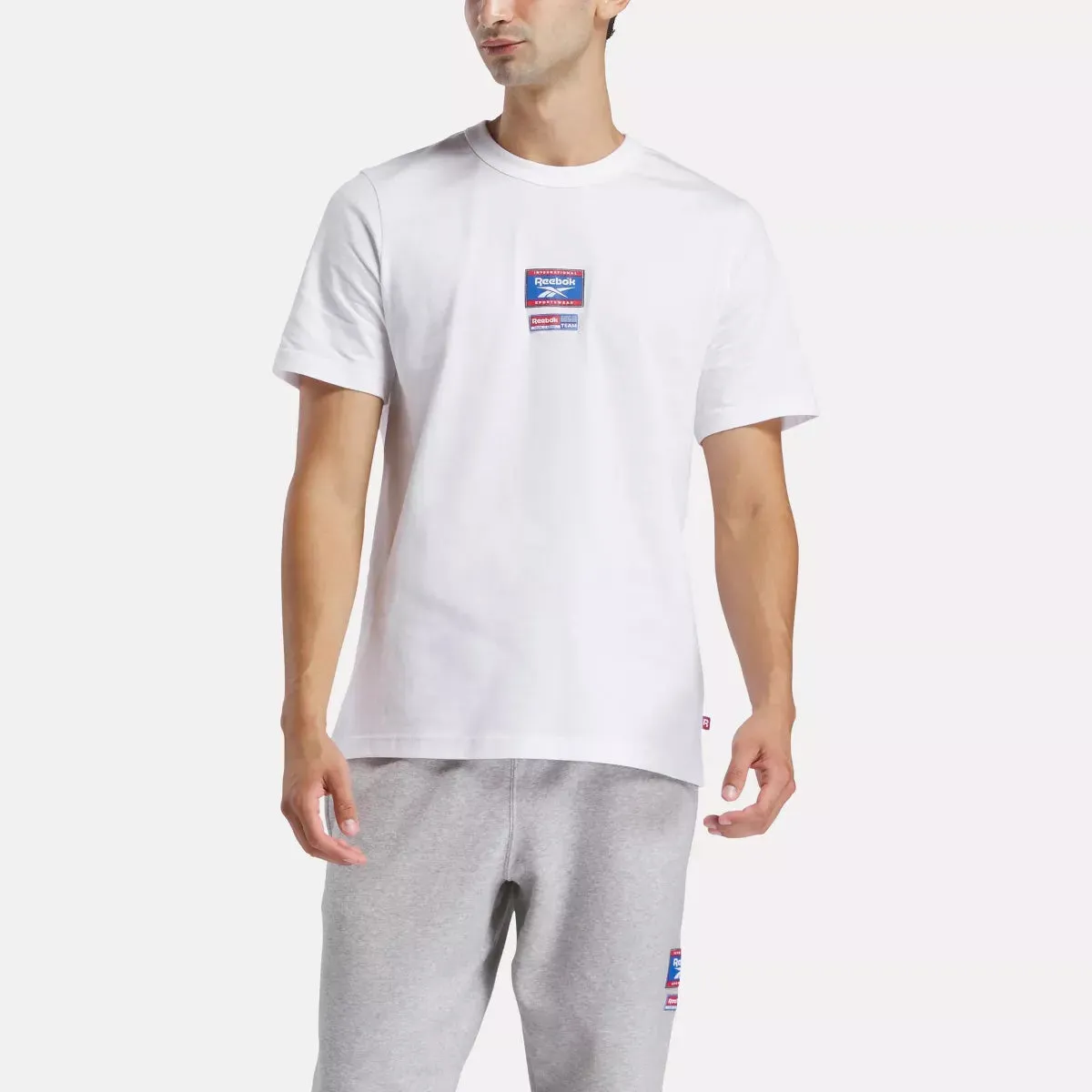 REEBOK MEN'S IDENTITY BADGE WHITE TEE