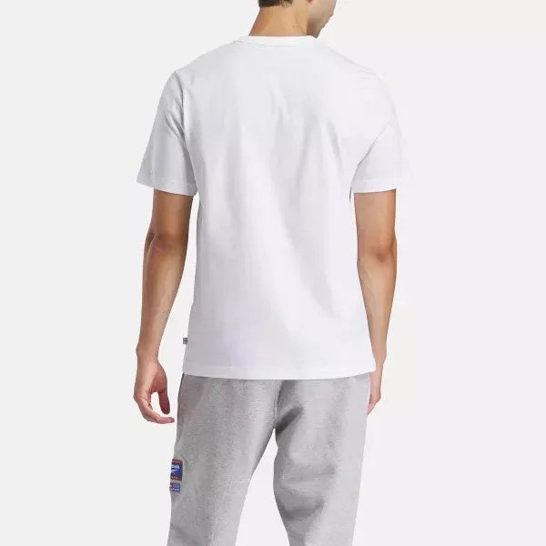 REEBOK MEN'S IDENTITY BADGE WHITE TEE