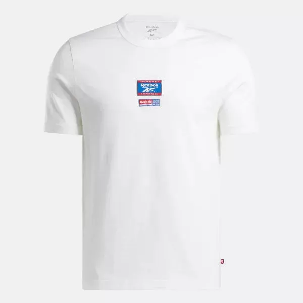 REEBOK MEN'S IDENTITY BADGE WHITE TEE