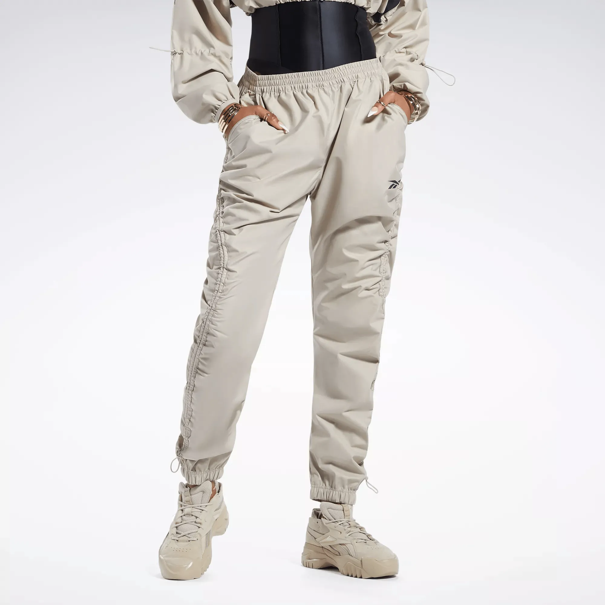 Reebok Women's Cardi B Woven Pants Beige Reebok