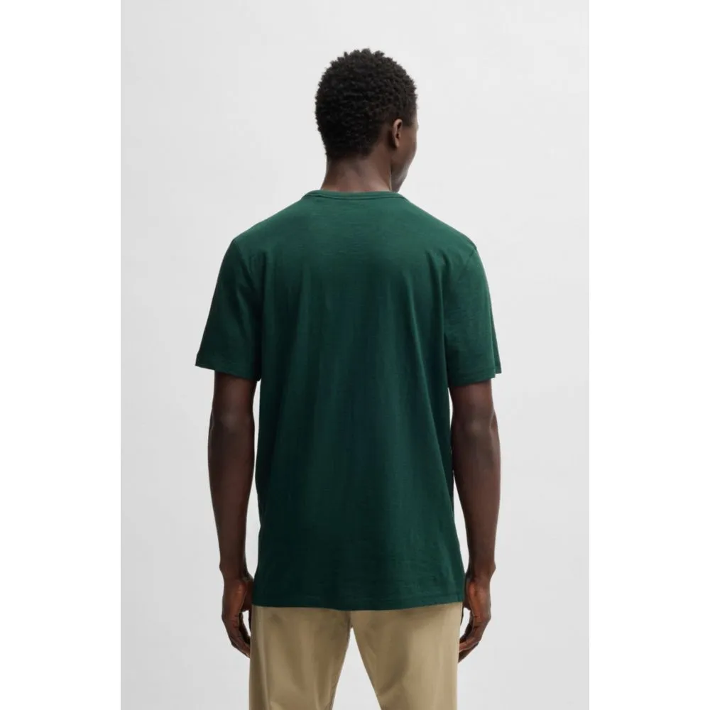 Regular-fit T-shirt in slub cotton with logo detail