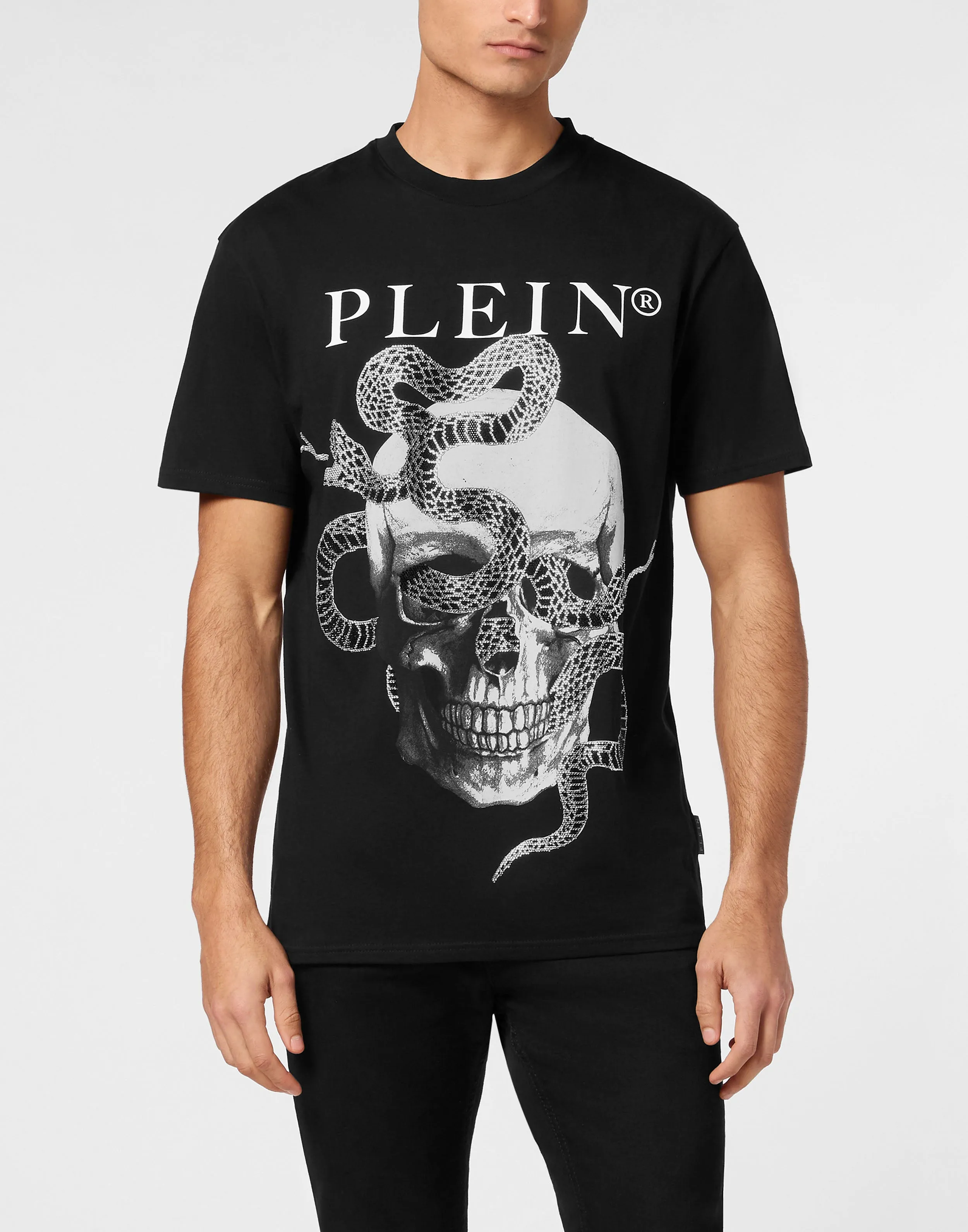 Round Neck T-Shirt Skull Snake