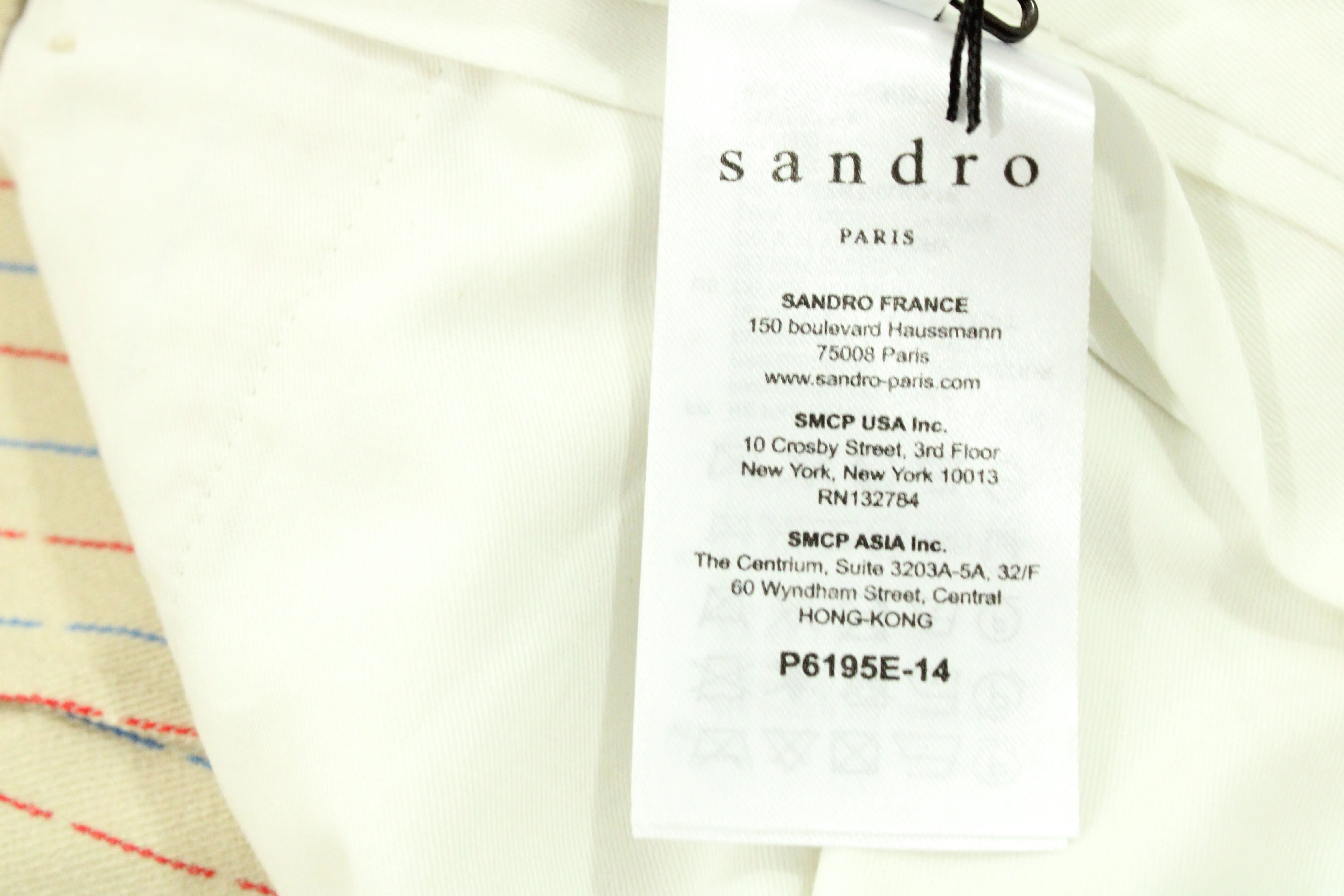 Sandro Paris Microprint Cropped Wide Trouser in Beige Polyester