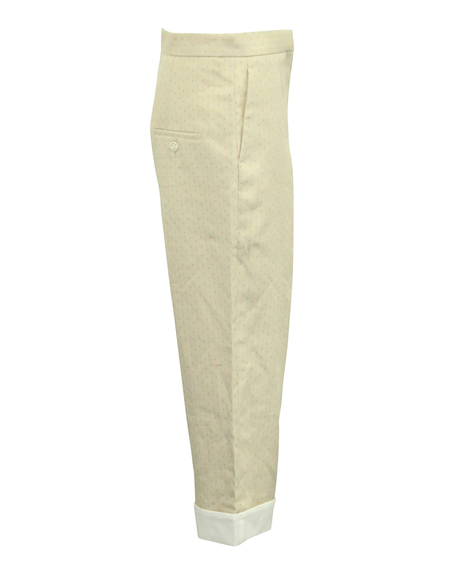 Sandro Paris Microprint Cropped Wide Trouser in Beige Polyester