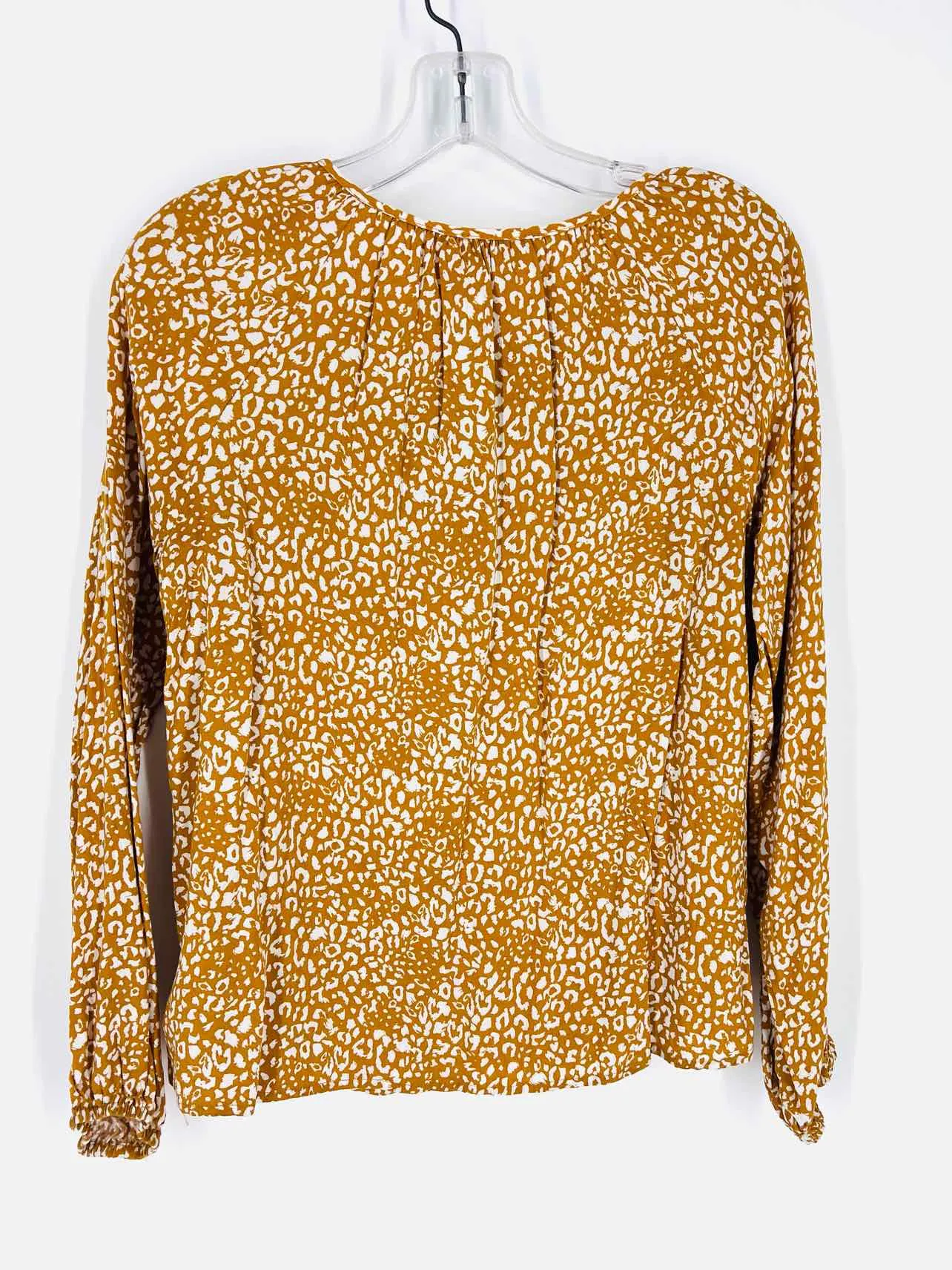 Savanna Jane Size S Mustard/Multi Print Animal Print Tops Top-Long Sleeve