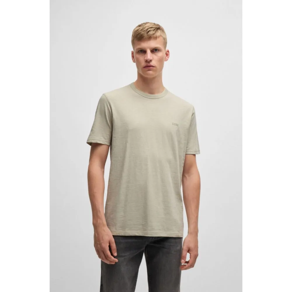Slub-cotton T-shirt with logo detail