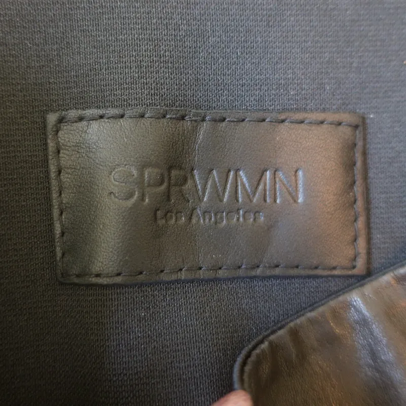 SPRWMN High Waist Leather Ankle Leggings Very Dark Brown Size Small